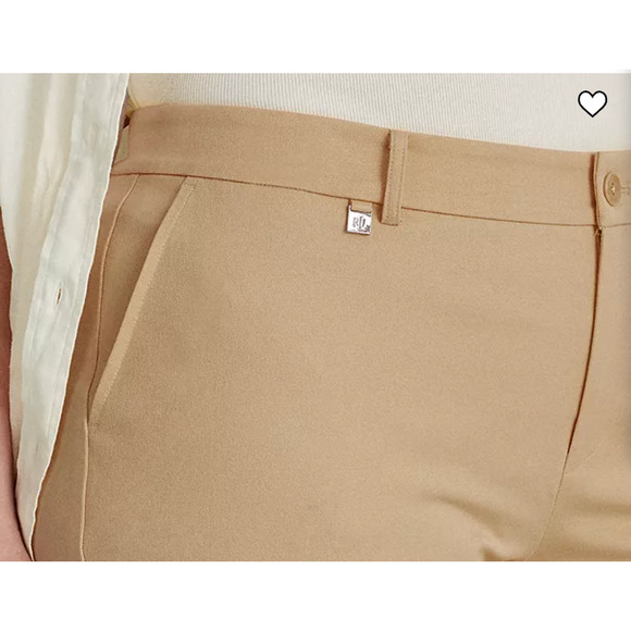 Ralph Lauren Stretch Twill Bermuda Shorts | Plus Size 14W Khaki Tan NWT $90 - Picture 3 of 9